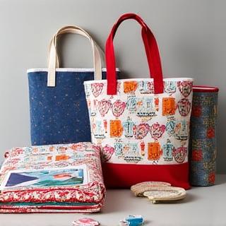 Book-themed accessories and stylish tote bags